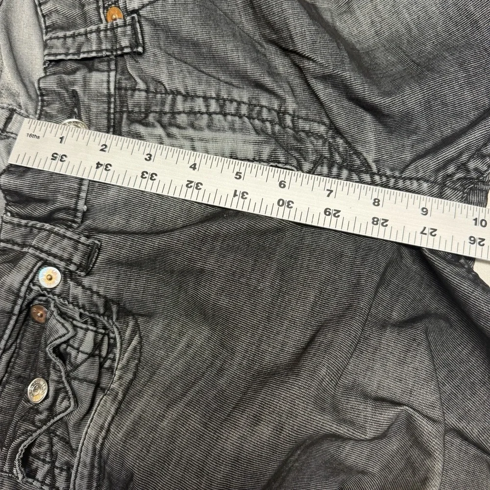 Vintage True Religion Rickey Men's 33x30 Seat 34 Corduroy Jeans Black Gray Y2K